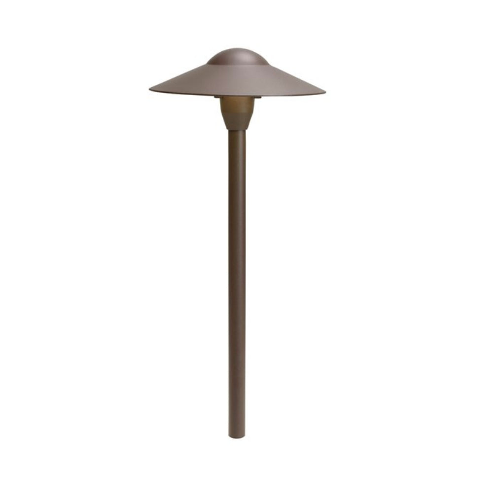 Kichler 15310AZT domed 12V path light in Textured Architectural Bronze, 21 inches tall and 8.25 inch diameter.