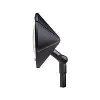 Kichler Six Groove adjustable wall-wash landscape light in textured black, 12-inch height and 6-inch diameter, wedge S8 lamp visible on fixture.
