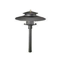 Vista PR-9206 black die-cast A360 aluminum low-voltage path light with prismatic polycarbonate lens, shown without lamp.