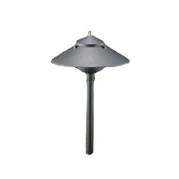 Black Vista PR-9216 path light on aluminum stem with prismatic polycarbonate lens, Twist-To-Lock shade, powder-coated finish, no lamp