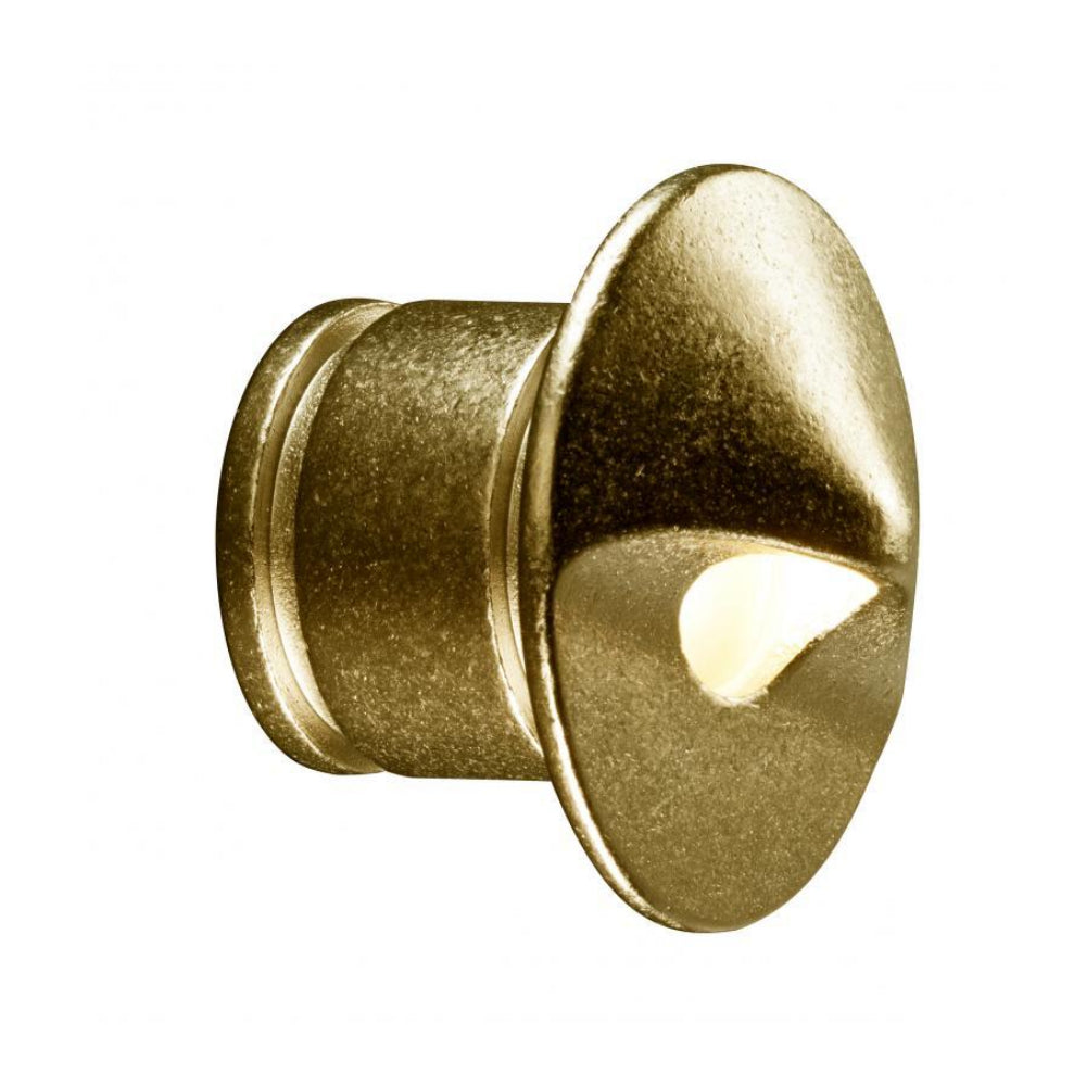 PO 1LED Round LED Wall Light, Natural Brass Finish