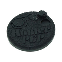 Front view of Hunter 269400 black rubber replacement cap for PGP-ADJ rotor on white background, showing shape and adjustment opening clearly.