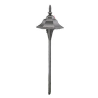 Vista PR-7206-B-NL black aluminum path light with clear polycarbonate lens and schedule-40 stem shown on a white background, no lamp installed