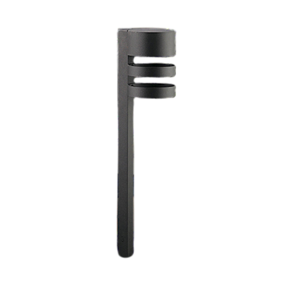 Black Vista PR-4204 path light fixture on white background showing die-cast aluminum housing and clear polycarbonate lens.