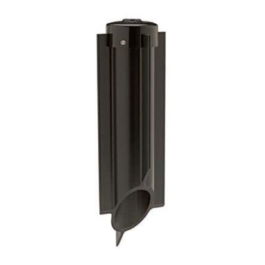 Black Kichler power post stake made from impact- and corrosion-resistant PVC, 4.5 inch width by 19 inch height, wet-rated for outdoor use.
