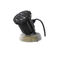 Black Vista UW-5217 underwater landscape light with injection-molded Ryton R-4 composite housing, convex tempered glass lens, adjustable bracket, and 15-foot water-resistant pigtail.