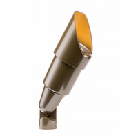 Bronze FX RS up light with long 45° shroud on white background, side view showing housing and shroud.