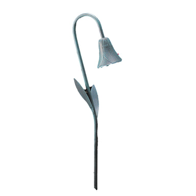 Vista PR-4208 Tulip path light in Verde finish on white background, die-cast aluminum housing and clear polycarbonate lens visible.
