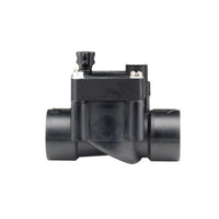 Front-angle product photo of Hunter PGV100GLS 1-inch Jar-Top globe irrigation valve, showing PVC body and jar-top access for tool-free maintenance, 1-inch female inlet and outlet, no solenoid included.