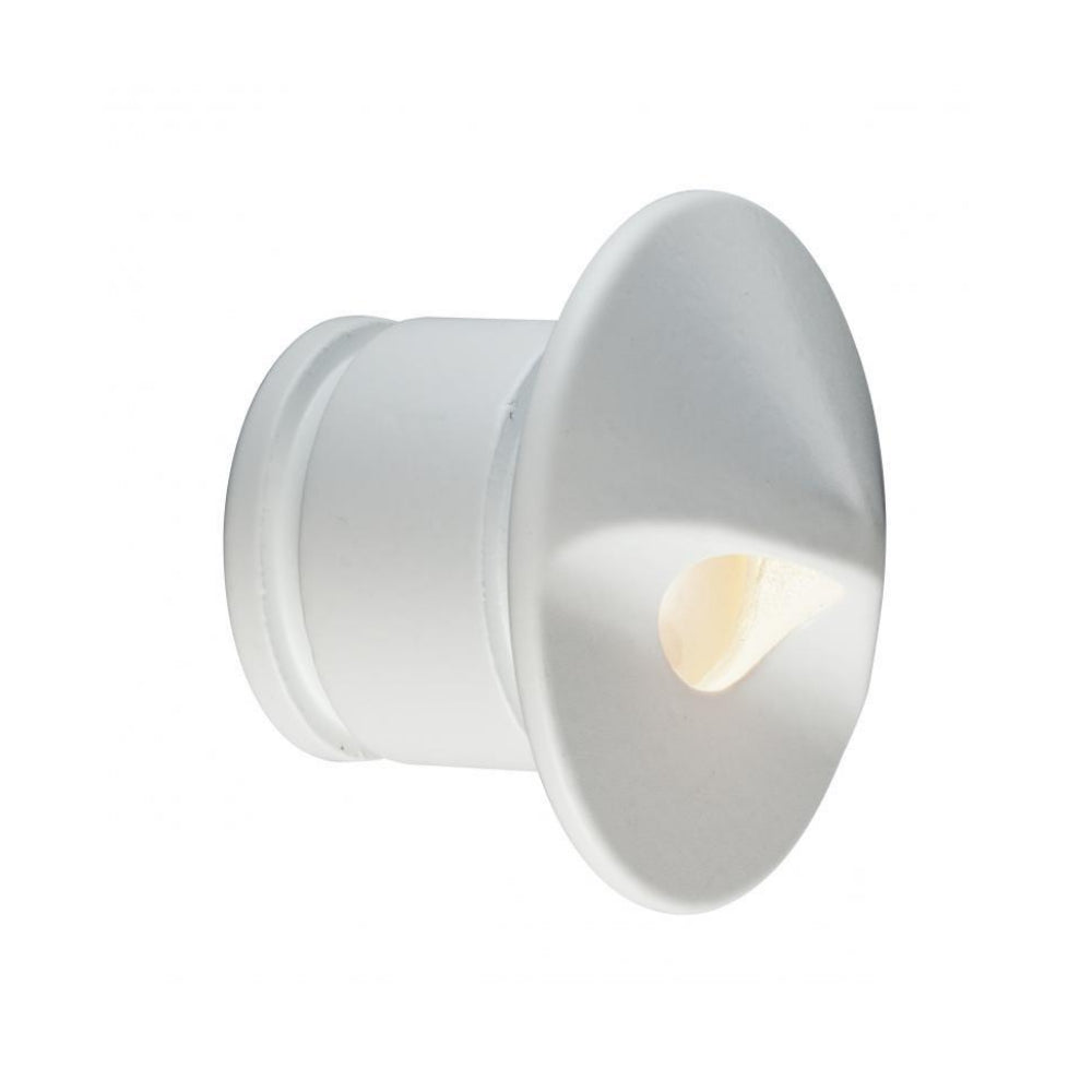 PO LED Wall Light — 1LED Round Faceplate, Flat White