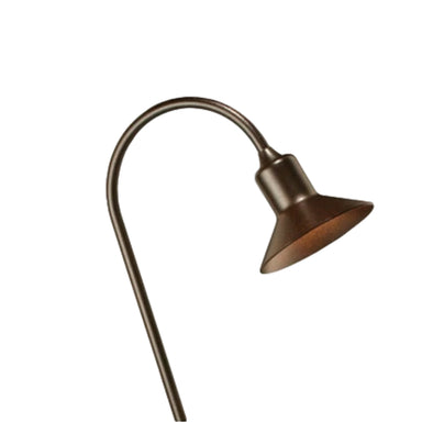 FX AL25BZ Accentolume path light in Bronze Metallic, shown upright with long slot spike and slender aluminum head.