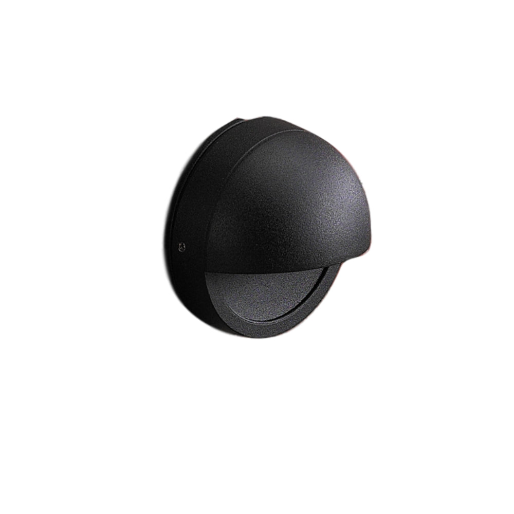 Front view of Vista SL-4243-Z-NL eyelid step light in architectural bronze with frosted tempered glass lens; lamp not installed.