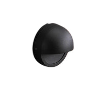 Front view of Vista SL-4243-Z-NL eyelid step light in architectural bronze with frosted tempered glass lens; lamp not installed.