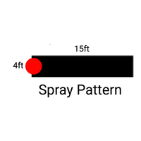 Product diagram and labeling for IPN-15EST I-PRO end-strip nozzle, illustrating 4' x 15' rectangular spray pattern and model marking.