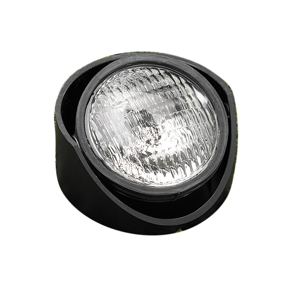 Vista GW-5240-B-NL black composite well light housing, 5.75in diameter, adjustable mounting bracket and recessed lamp holder.