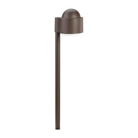 Kichler 15360AZT 12V Simplicity side-mount path light in Textured Architectural Bronze with white polycarbonate diffuser, 21" height.