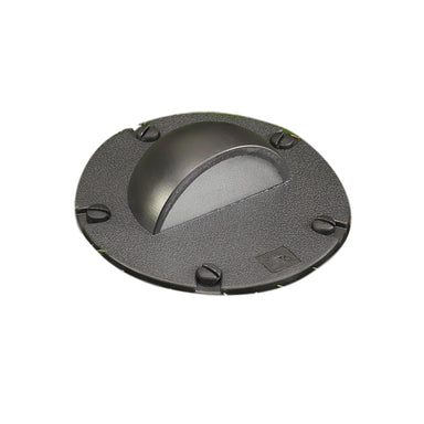 Black GW-5273 in-ground well light housing with frosted soda-lime glass lens, composite body, top view