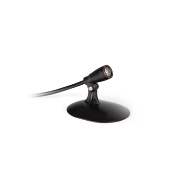 Atlantic Water Gardens WWCS2 warm-white 2W compact spotlight in oil-rubbed bronze, showing base and ground stake.