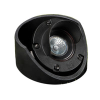Vista GW-5250-B-NL black in-grade well light housing showing die-cast aluminum fixture and clear tempered glass lens, sealed gasket