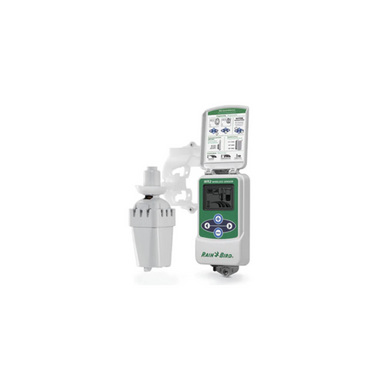 Front view of Rain Bird WR2FC-48 wireless rain/freeze sensor showing sensor body and antenna on a plain background, highlighting overall design.