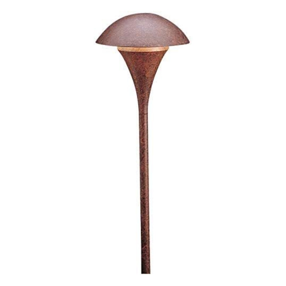 Kichler Eclipse 15236TZT 120V large dome path light in textured tannery bronze shown on white background with 9-inch dome and dome-cap design