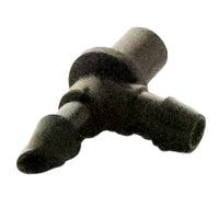 Rain Bird XBF2EL 1/4-inch barb elbow connector on white background showing both barbed ends and elbow profile for tubing connections.