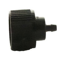 Angled view of XBT10 Xeri-Bug emitter with visible model markings, threaded 1/2" inlet and compact pressure-compensating design.