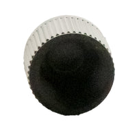 Side profile of Rain Bird XBT20 emitter highlighting 1/2" FPT inlet threading and 1/4" barb for shrub irrigation.