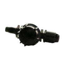 Top and side view of XS090 Xeri-Spray nozzle illustrating quarter-circle spray pattern geometry and adjustable radius control cap.