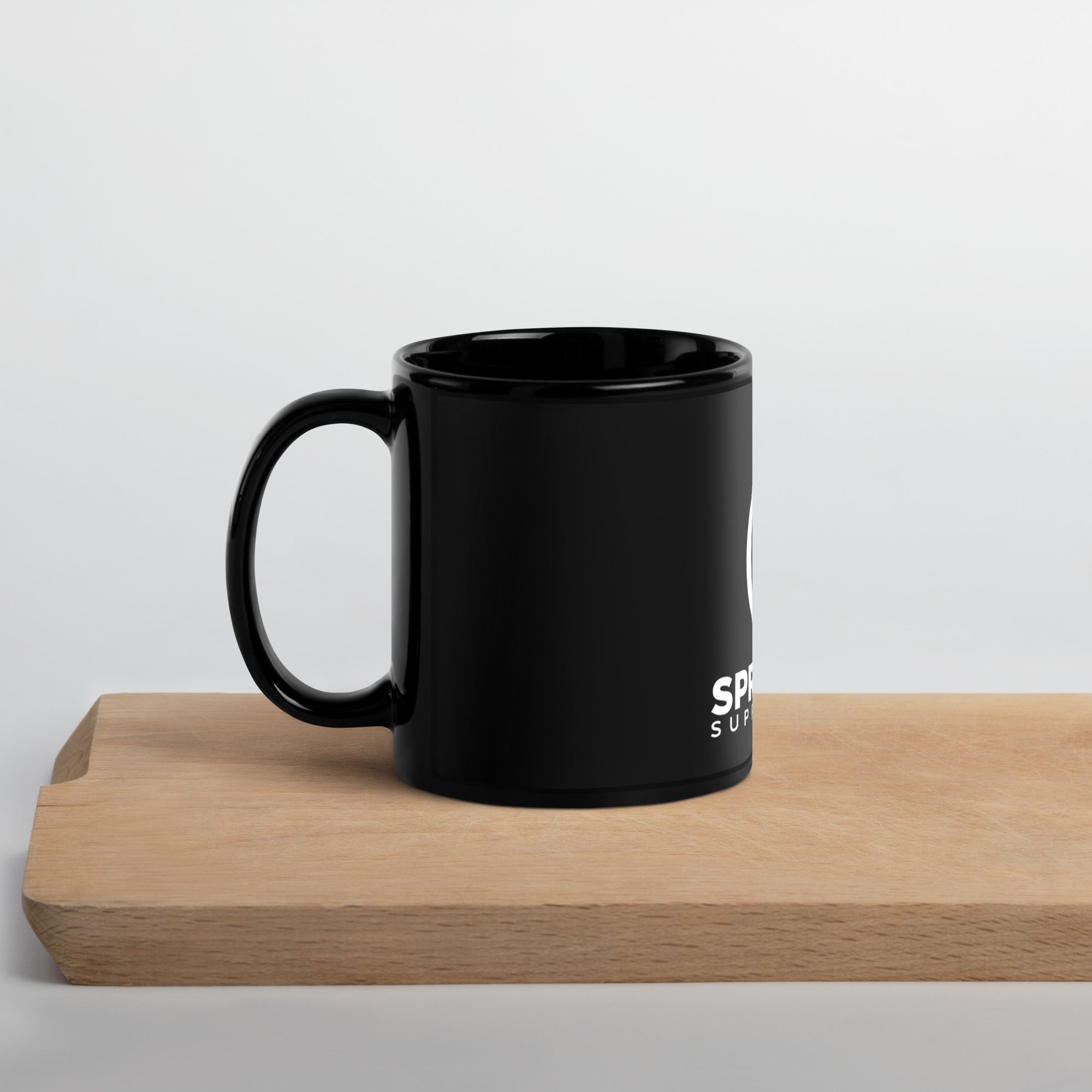 Black Glossy Ceramic Coffee Mug — 11oz & 15oz, Microwave Safe