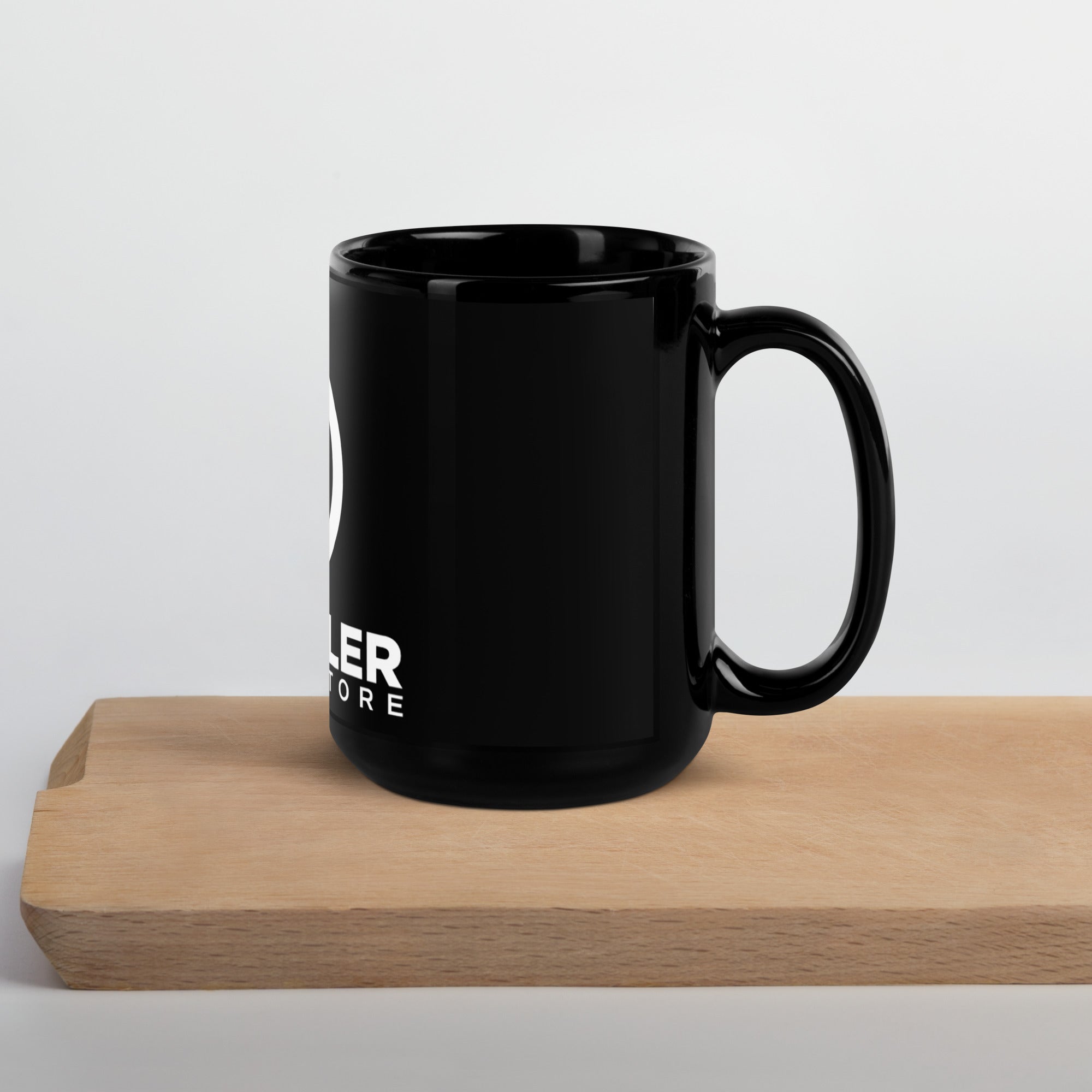 Black Glossy Ceramic Coffee Mug — 11oz & 15oz, Microwave Safe