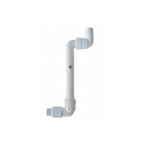 DURA 1-A1-3-1-12 unibody 1" swing joint, 12" lay length, 1" MIPT connections; molded PVC body shown from side angle.