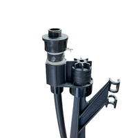 Close-up of the threaded 1/2" male fitting area and PROS-00 shrub adapter interface on the Hunter MP-STAKE.