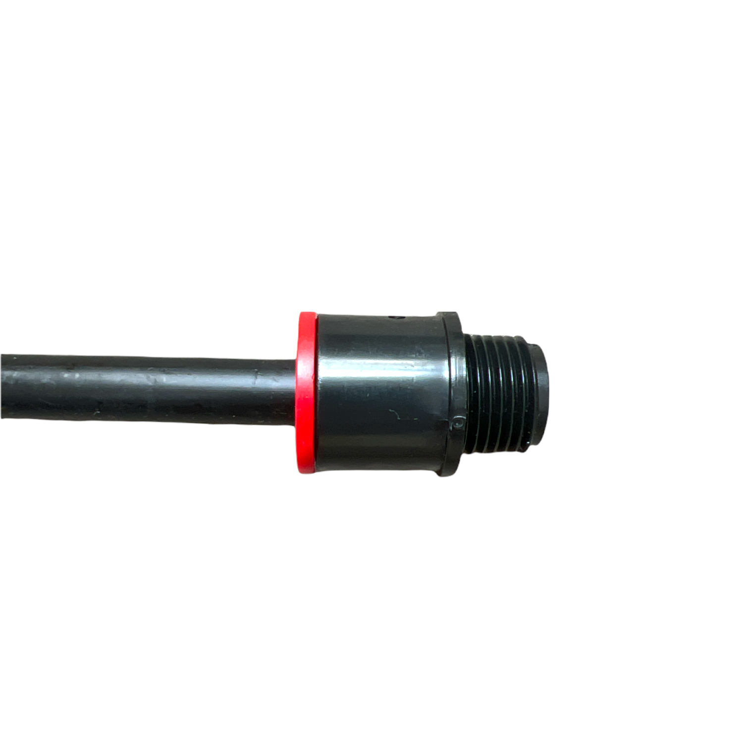 Side-angle image of MP-STAKE highlighting the length and stake profile with visible 0.345" tubing connection point.