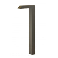Modern Path Light M-PL in bronze finish, close-up of fixture head and riser highlighting durable finish, lens detail, and low-profile design for pathways.