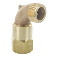 Top-down close-up of the SH2 1-inch swivel elbow showing female NPT pipe thread and the swivel joint seating surface.