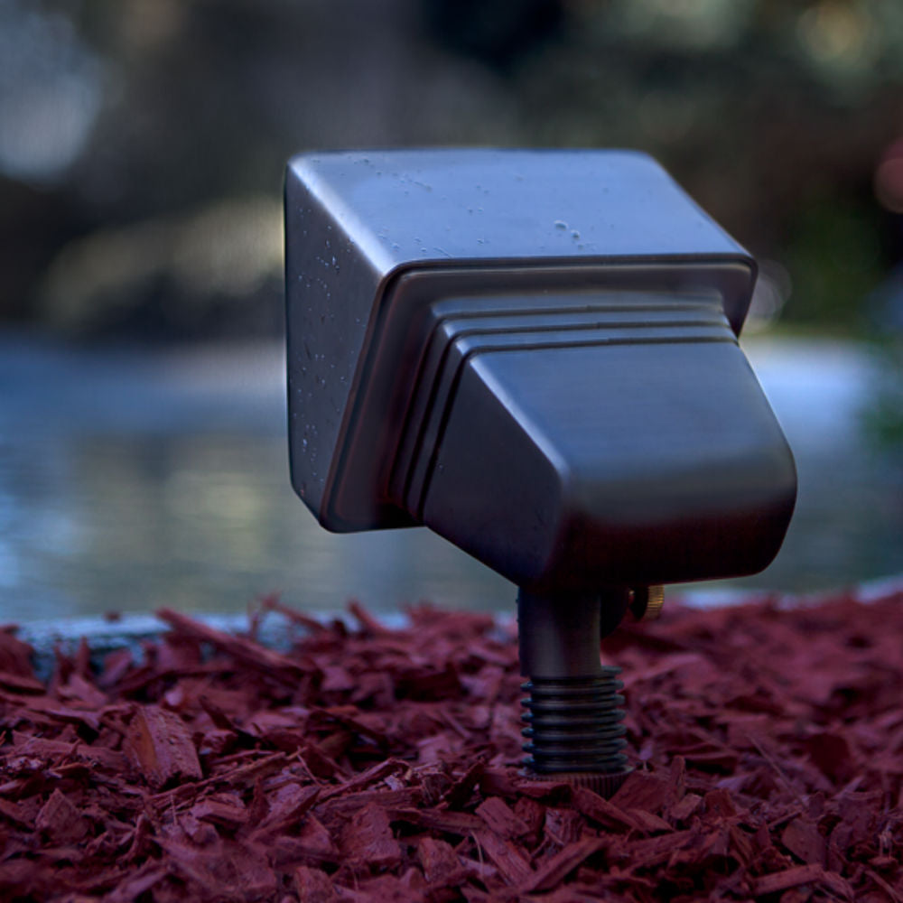 Unique Starburst Up Light — 12V 5W 2700K 40° Weathered Brass