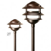FX DS 18-inch path light, bronze metallic die-cast aluminum body, three-tier shade and frosted polycarbonate lens.