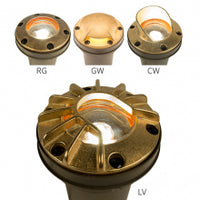 FX FC 9LED in-grade well light in Bronze Metallic with louver faceplate and die-cast brass faceplate.