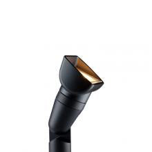FX Luminaire QB 1LED up light in flat black, studio product image showing adjustable ProAim aiming and spike mount for landscape uplighting