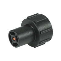 Toro T-FCH-H-FIPT 3/4-inch FPT automatic flush valve with thermoplastic blue body; threaded inlet and outlet visible for inline irrigation.