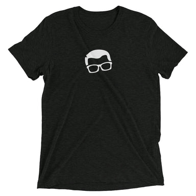 Sprinkler Nerd™ tri-blend t-shirt in Charcoal-Black — front view on white background highlighting vintage wash and regular fit details.